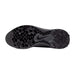 The black sole of a Nike athletic shoe, featuring a textured tread pattern and a molded Nike Swoosh, shown against a plain white background.