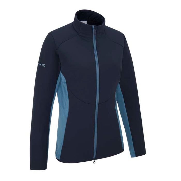 PING Ladies Casey Golf Jacket - Navy/Blue Fusion Side View 
