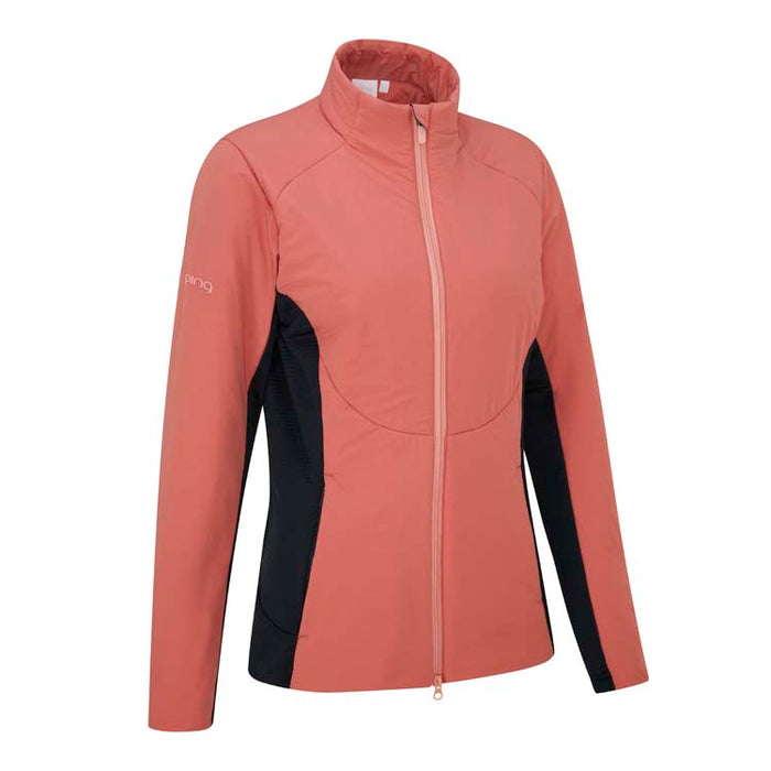 PING Ladies Casey Golf Jacket - Rose/Navy Side View 