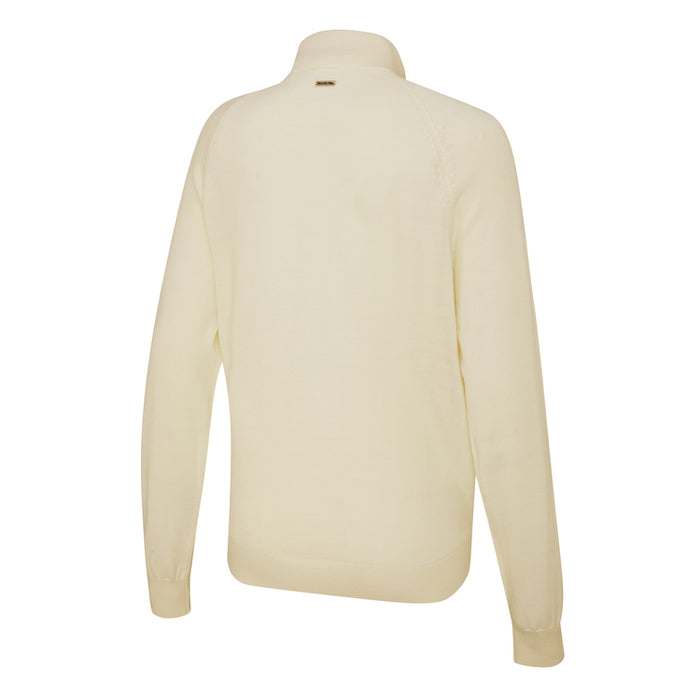 PING Ladies Fran 1/4 Zip Golf Pullover - Chalk/Egret Back View