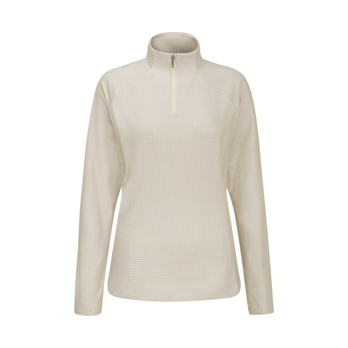 PING Ladies Jasmine 1/4 Zip Golf Pullover - Egret/Tawny 