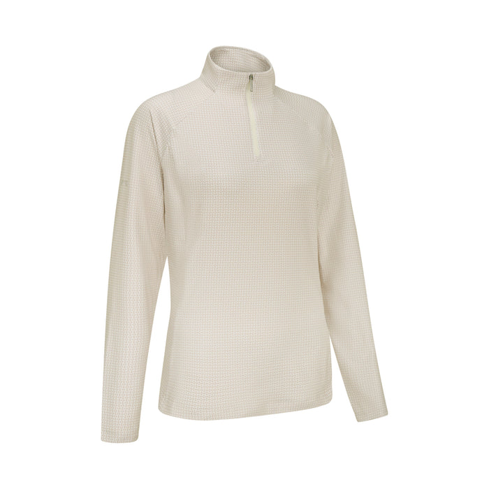 PING Ladies Jasmine 1/4 Zip Golf Pullover - Egret/Tawny Side View