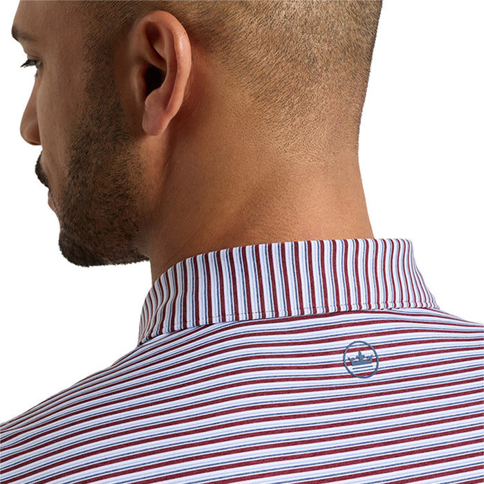 Peter Millar Brooks Performance Jersey Golf Polo - Bordeaux Detailed View