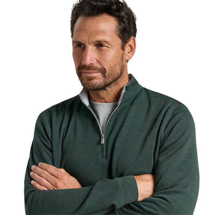 Peter Millar Crown Comfort 1/4 Zip Golf Pullover - Pine Brook Detailed View