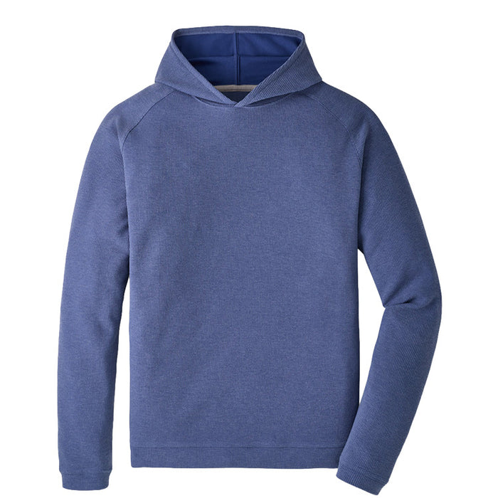 Peter Millar Pine Waffle Performance Golf Hoodie Bali Blue