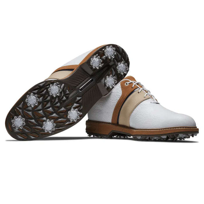 FootJoy Premiere Series Packard LX Golf Shoes - White/Blue/Brown