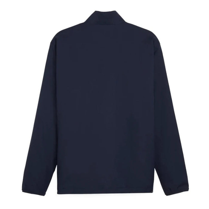 A Puma x Arnold Palmer Full Zip Golf Jacket in a Deep Navy as seen from the back