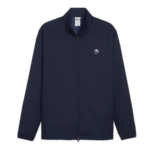 A Puma x Arnold Palmer Full Zip Golf Jacket in a Deep Navy as seen from the front
