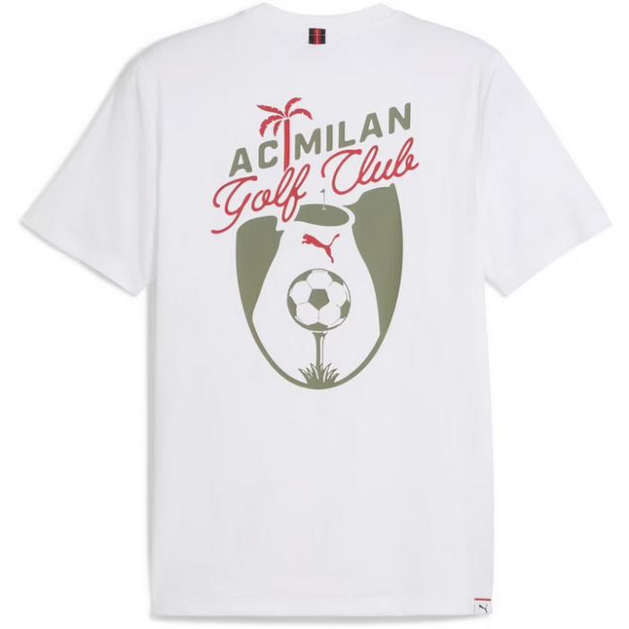 The Puma AC Milan Golf Tee shirt seen from the back