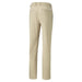 A view from the back of a pair of beige alabaster Puma Golf trousers
