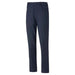 A view from the front of a pair of navy Puma Golf trousers