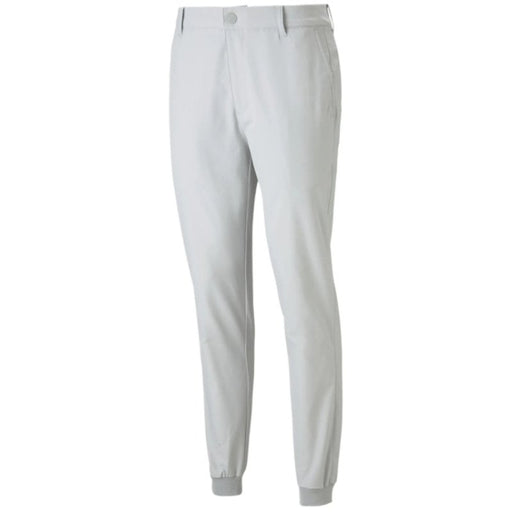 A Front view of the Puma Dealer golfer's Jogging bottoms in a ash gray colour