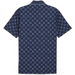 A navy micro golf polo shirt from Puma and the Palm Tree Crew in Deep Navy viewed from the back