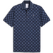 A navy micro golf polo shirt from Puma and the Palm Tree Crew in Deep Navy viewed from the front
