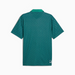 A green patterned golf polo shirt from Puma and the Palm Tree Crew in Sparkling green viewed from the back