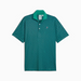 A green patterned golf polo shirt from Puma and the Palm Tree Crew in Sparkling green viewed from the front
