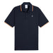 A dark navy golf polo shirt from Puma and the Palm Tree Crew in deep navy viewed from the front