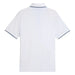 A white golf polo shirt from Puma and the Palm Tree Crew in White Glow / Haute Tropic viewed from the back