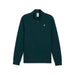 A dark green long-sleeve puma golf quarter-zip sweatshirt with a small white embroidered logo on the left chest, displayed on a clean white background.