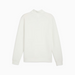 A warm white long-sleeve quarter-zip sweatshirt from puma golf and reigning champ shown from the back, displayed on a clean white background.