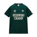 Puma reigning champ golf tee shirt in green terrain viewed from the front