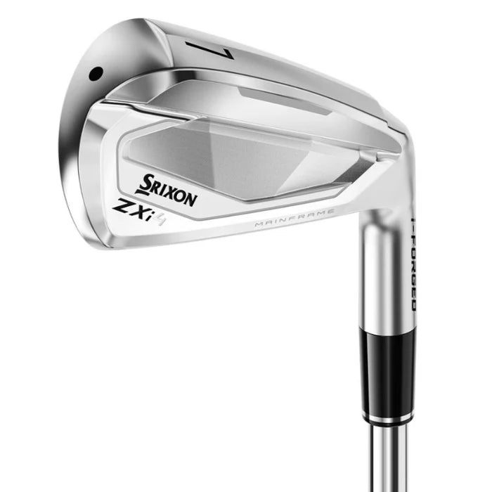 A close-up studio shot of a Srixon ZXi-4 approach Wedge golf club head and part of the shaft on a plain white background.