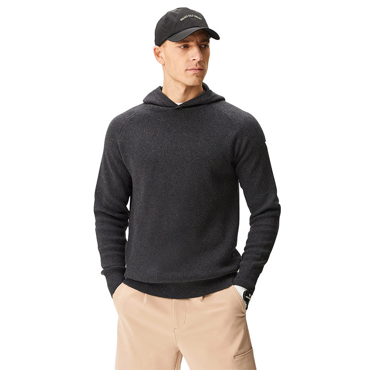 Macade Tech Knit Golf Hoodie - Dark Grey | Andrew Morris Golf