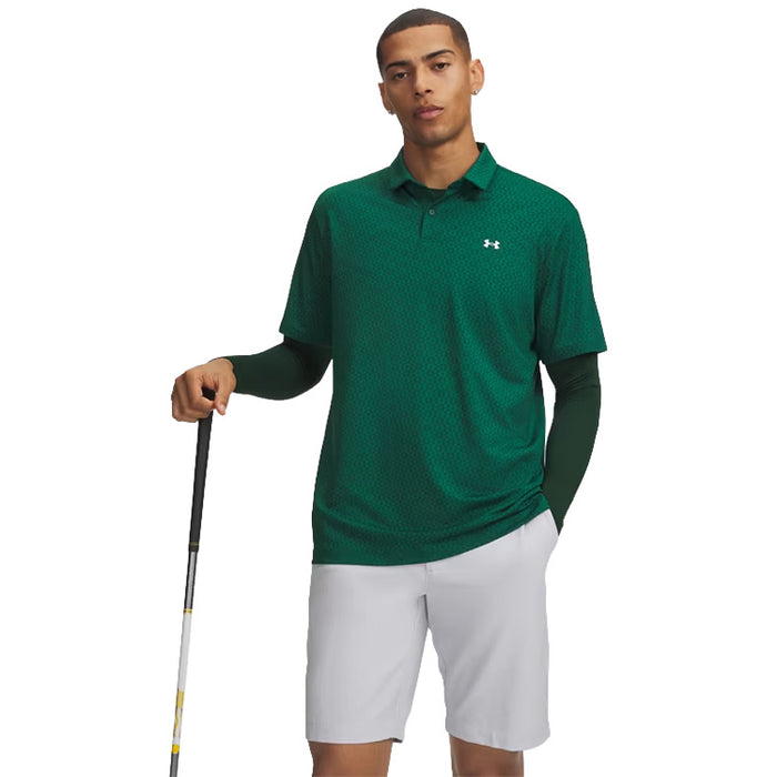Under Armour Tee To Green Printed Golf Polo - Campus Ivy