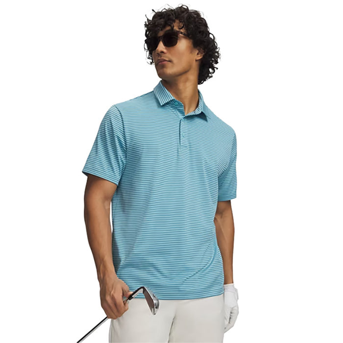 Under Armour Playoff 3.0 Stripe Golf Polo - Blue Haze 