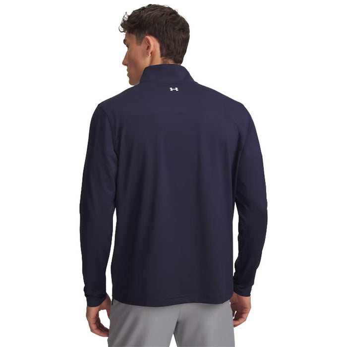 Under Armour Tee To Green 1/4 Zip Golf Pullover - Midnight Navy Back View 