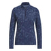 adidas Ladies Ultimate365 Cool Feeling Printed 1/4 Zip Golf Pullover - Navy 