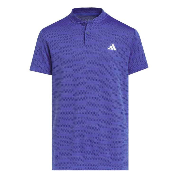 adidas Junior Jacquard Golf Polo - Dual Indigo