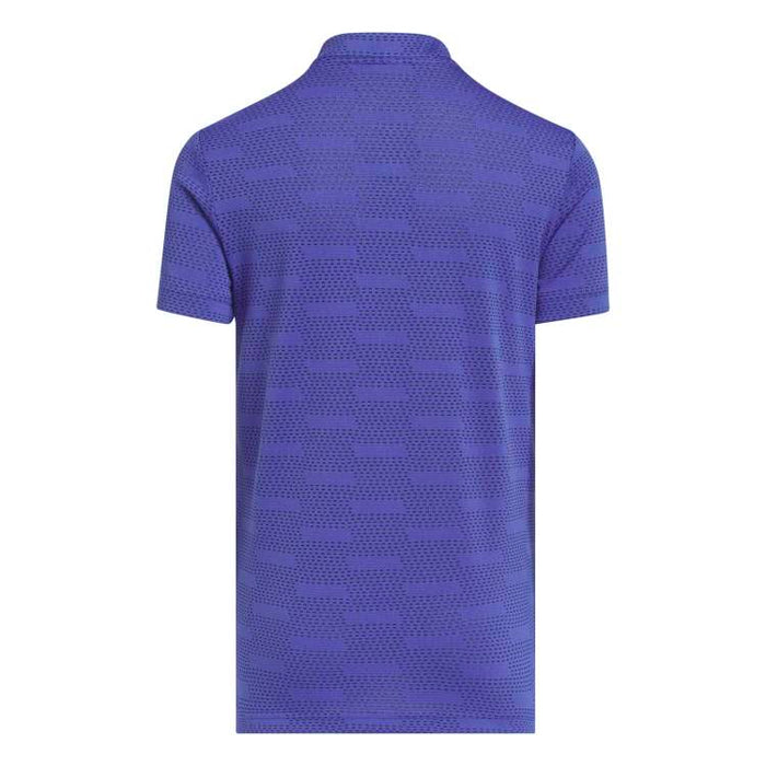 adidas Junior Jacquard Golf Polo - Dual Indigo Back View