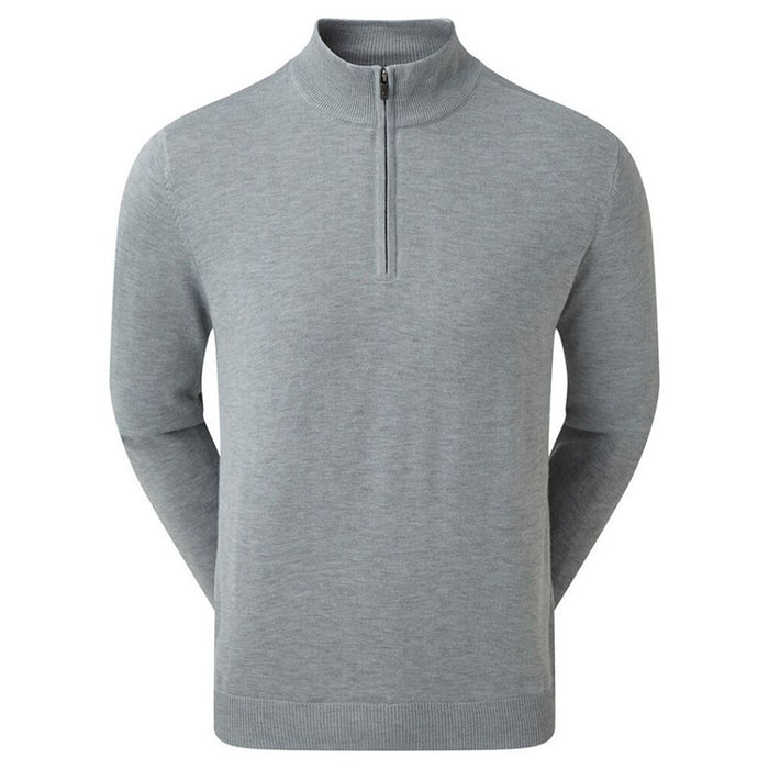Footjoy Woolblend Lined 1/2 Zip Golf Sweater Heather Grey