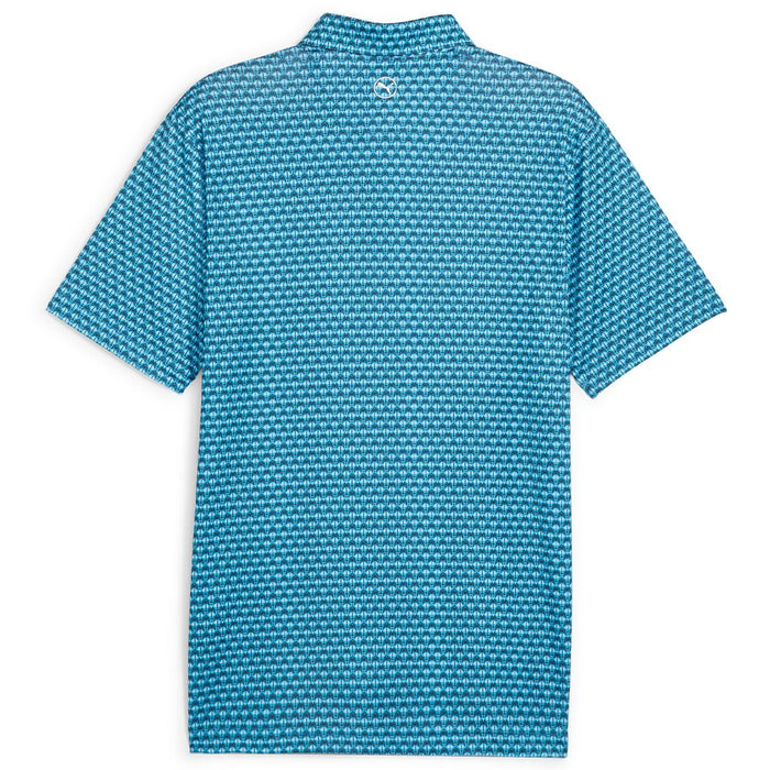 Puma Mattr Palm Deco Golf Polo Shirt - Blue/Black