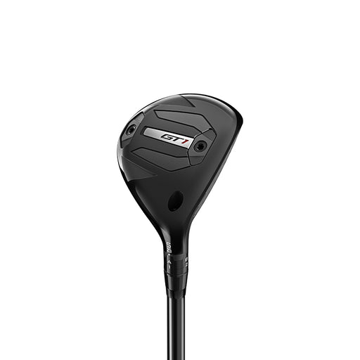A black Titleist GT1 Golf Hybrid club with a graphite shaft, featuring the brand's logo and model name on the head.