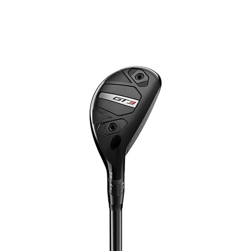 A black Titleist GT3 golf hybrid club with a white logo and text on the head.