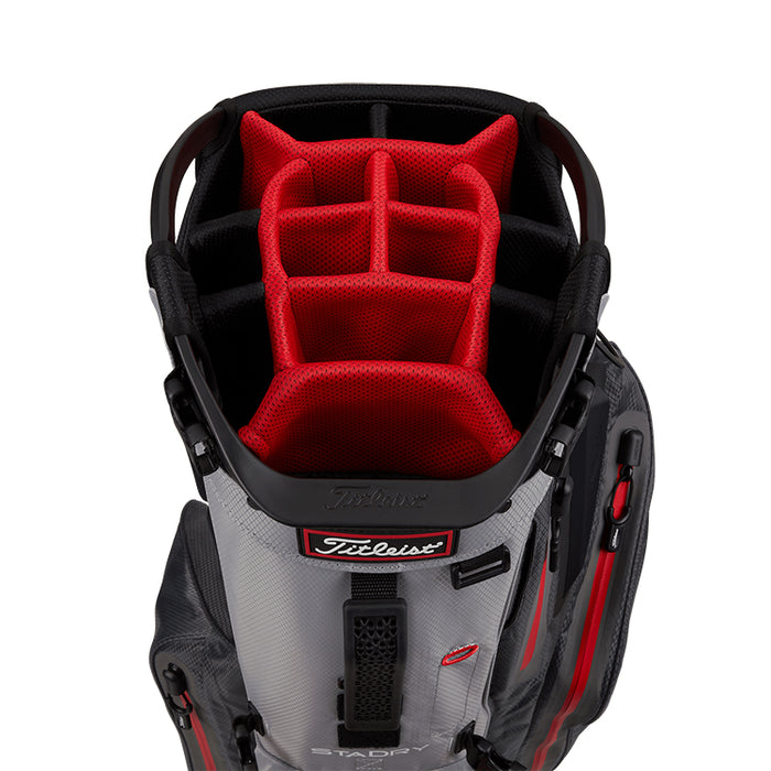 Titleist Hybrid 14 Stadry Golf Stand Bag - Charcoal/Grey/Red