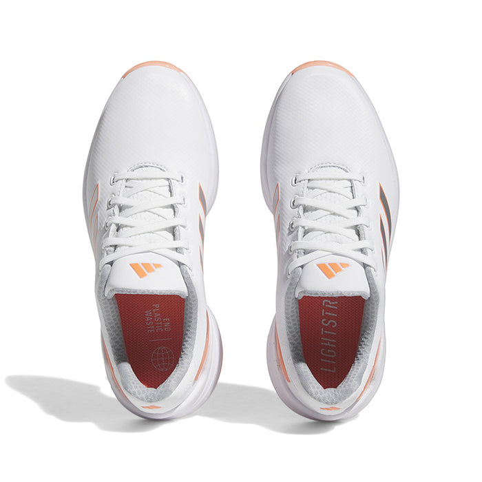 adidas ZG23 Lightstrike Ladies Golf Shoes White Silver Coral Andrew Morris Golf