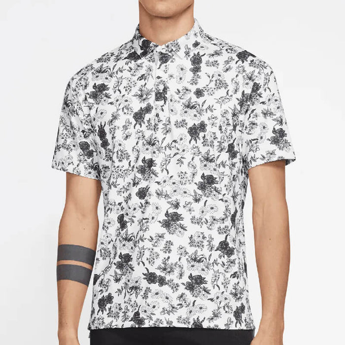 Nike Dri Fit Player Floral Golf Shirt White Andrew Morris Golf