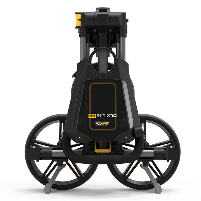 Powakaddy DLX-Lite FF Push Golf Trolley - Gunmetal/Yellow