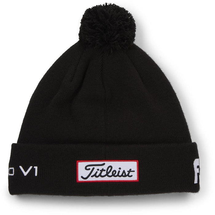 Titleist Tour Pom Pom Golf Beanie Hat - Black
